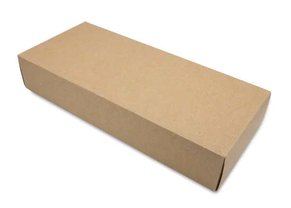 Коробка Коричневый Картон Изолированы Белом Фоне — стоковое фото
