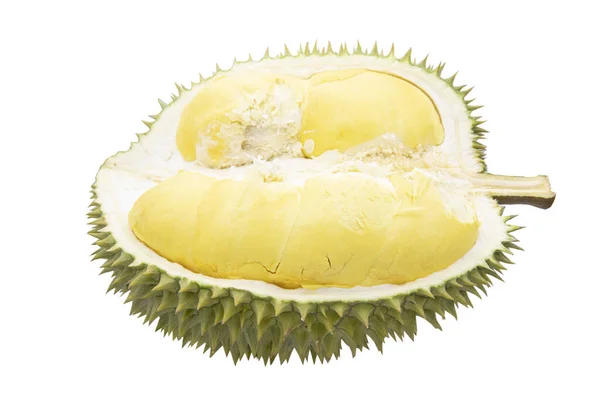 Durian Frukt Skivad Isolerad Vit Bakgrund — Stockfoto