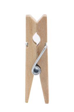 Tahta Kumaş. Peg Beyaz Arkaplanda İzole Edildi.