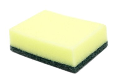 beyaz arkaplanda izole edilmiş temizlik için sünger