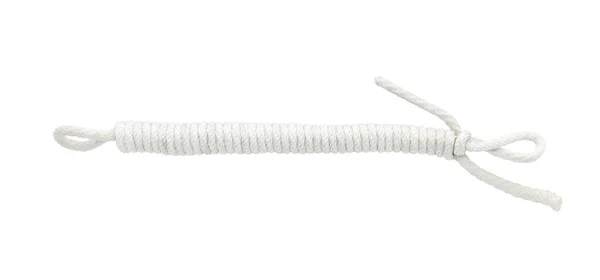 Weiß Gedrehtes Seil Isoliert Auf Weißem Hintergrund — Stockfoto