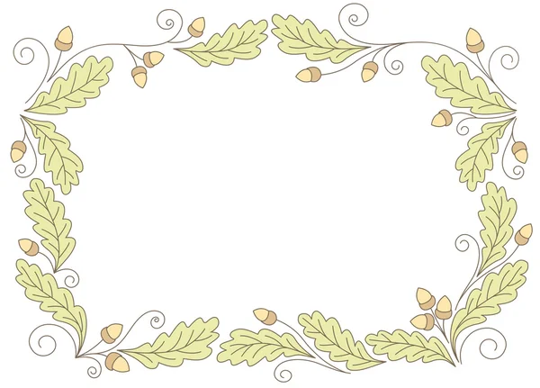 ile meşe palamutları ve meşe yaprakları.