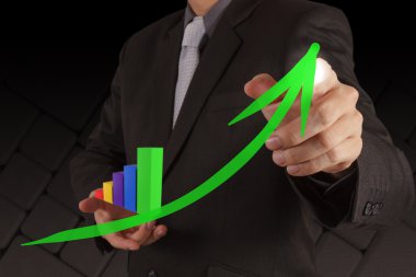 işadamı el pasta grafiği çizimi