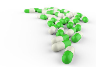 Haplar ilaç şişesinden dökülüyor.