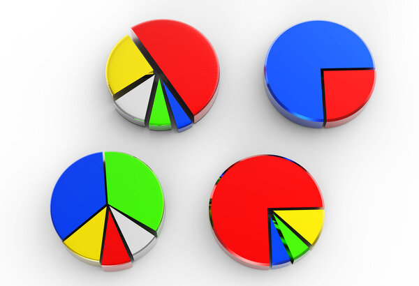 pie chart on isolated background