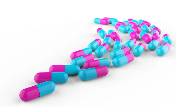 Tablettából kiömlő tabletták — Stock Fotó
