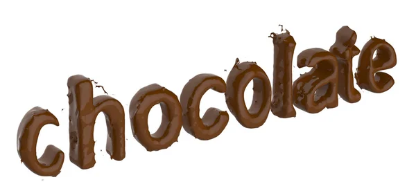 Schokoladentext aus Schokolade — Stockfoto