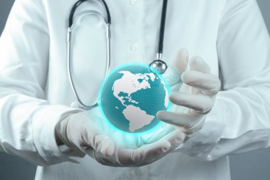 Tıp doktoru olan modern bilgisayar çalışma