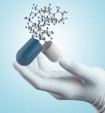 bilim adamı doktor el dokunmak moleküler yapısında sanal: l