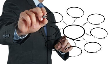 iş adamı boş bir diyagramı çizme