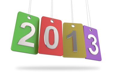 cam etiketleri ile 3D yeni yıl 2013