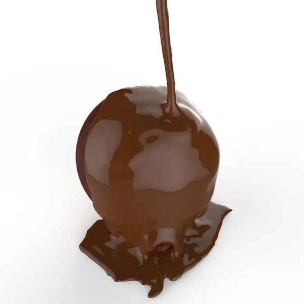 Derreter chocolate no ornamento bola de Natal — Fotografia de Stock