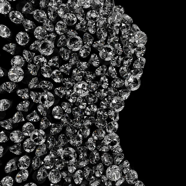 Diamants sur surface noire — Photo