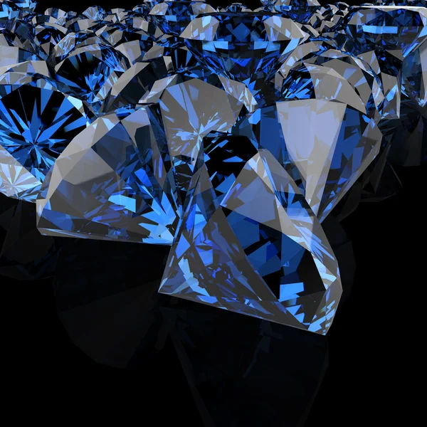 Blue diamonds on black — Stock Photo, Image