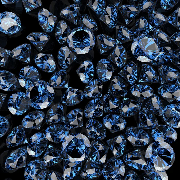 Μπλε διαμάντια σε μαύρο — Φωτογραφία Αρχείου