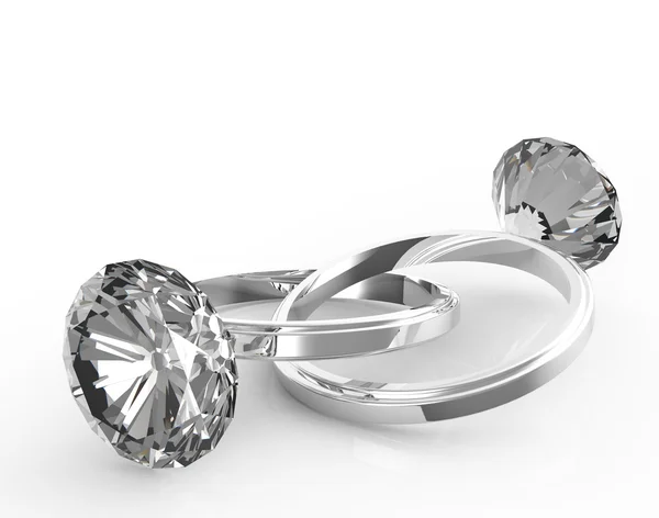 Diamantové prsteny — Stock fotografie