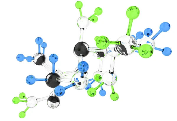 Molekula skleněné 3d barvy — Stock fotografie