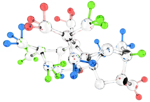 Blått glas molekyl 3d — Stockfoto