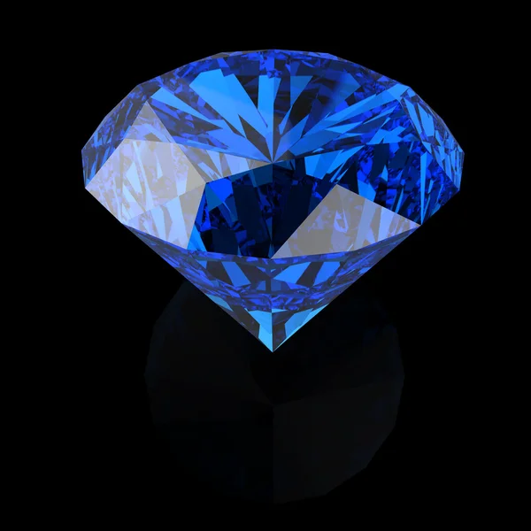 Diamantes azules sobre negro —  Fotos de Stock