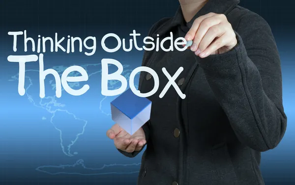 Word thinking outside the box as concept — Stock Photo, Image