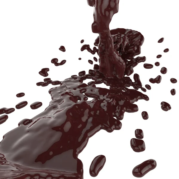 Melt splash of brown hot chocolate 3d — Stock Photo, Image