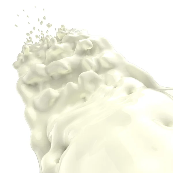 Pouring milk liquid created splash — Stock Photo, Image