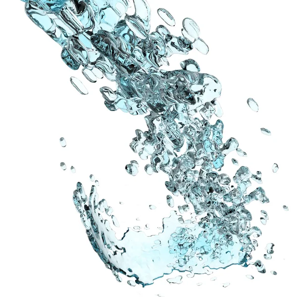 Трехмерный всплеск воды — стоковое фото
