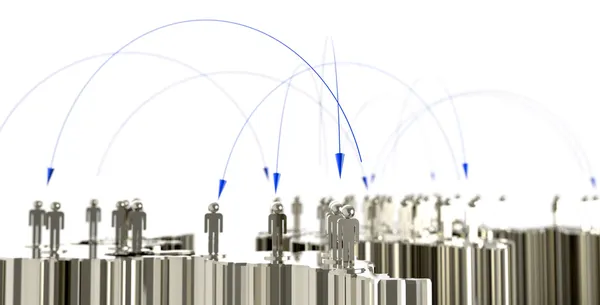 Sociaal netwerk menselijke 3d op wereldkaart — Stockfoto