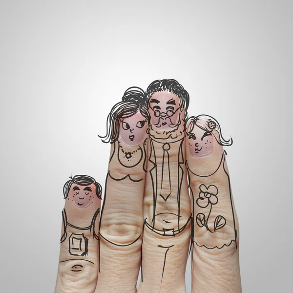 快乐的手指家庭šťastný prst rodina — 图库照片