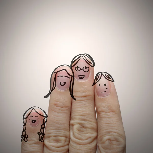 Famille doigt heureux — Photo