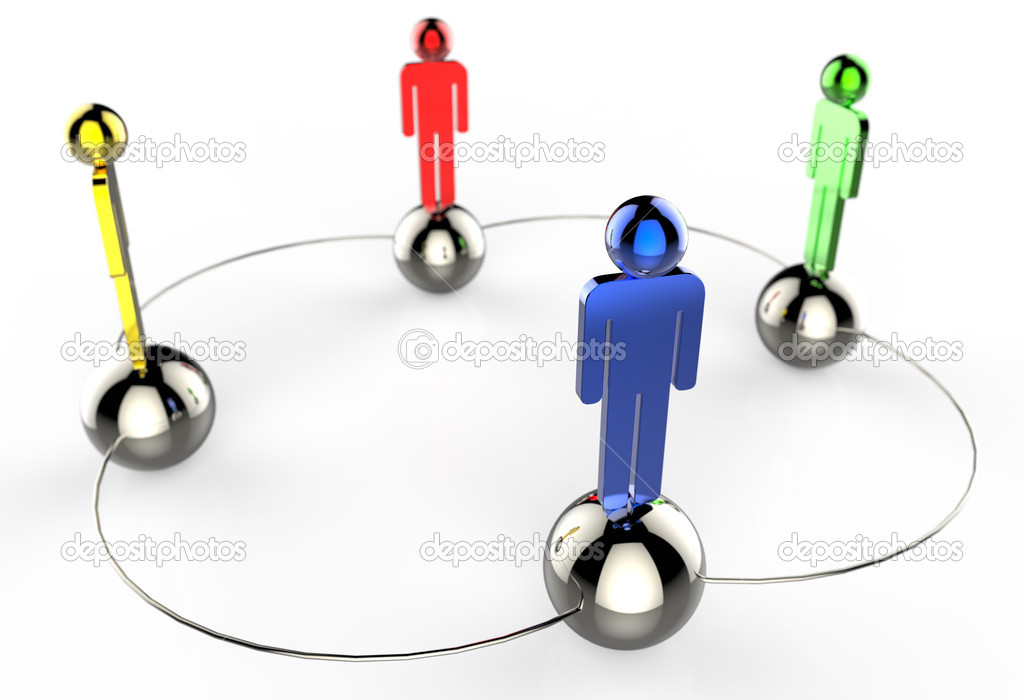 3d colors stainless human social network