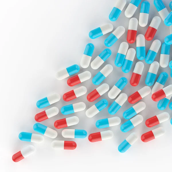 Piller som spills ut ur pillerburken — Stockfoto