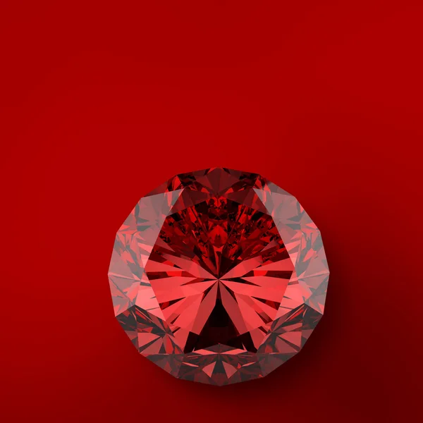 Diamante rosso su sfondo rosso — Foto Stock