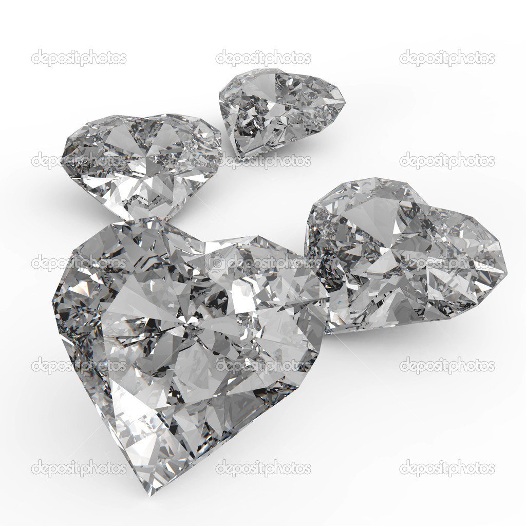 diamond heart shape on black surface