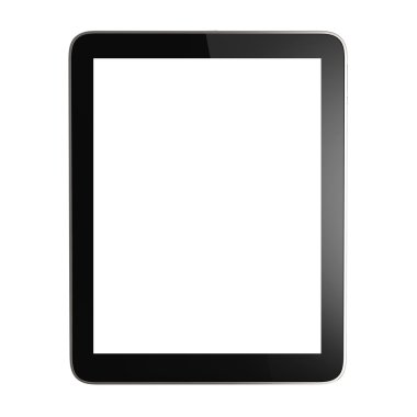 Beyaz üstüne siyah tablet pc