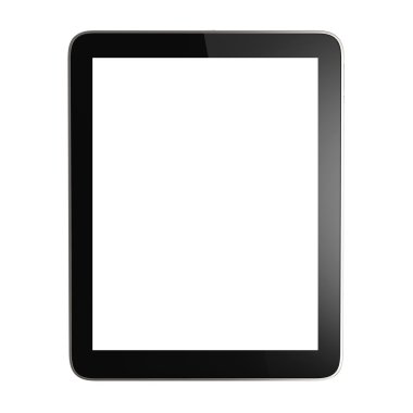 Black tablet pc on white clipart
