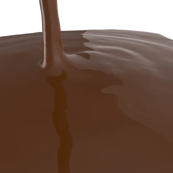 Smälta choklad 3d — Stockfoto