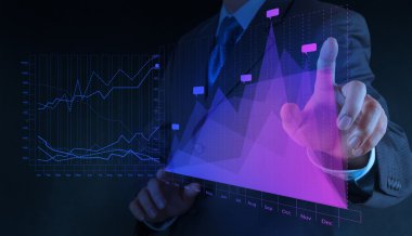 dokunmatik ekranda çizim sanal grafik iş işadamı el