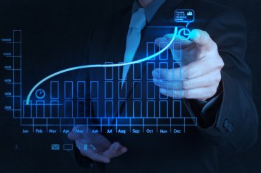 Çizim sanal grafik iş işadamı el