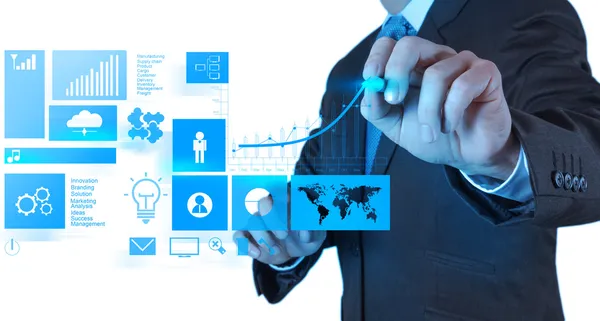 Businessman hand with modern computer