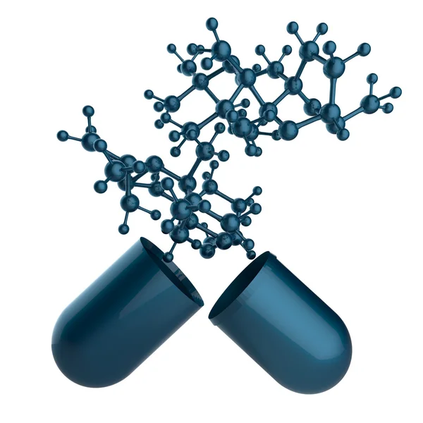 Capsula mostra molecola come medico — Foto Stock