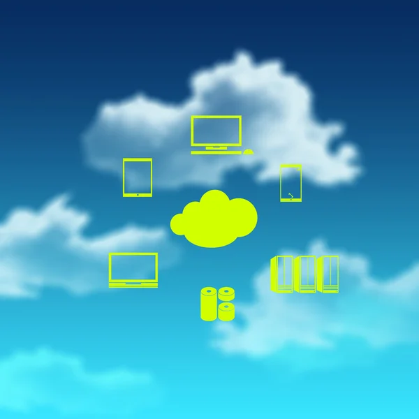 Een wolk computing diagram — Stockfoto