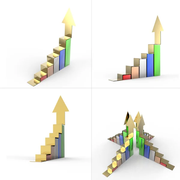 Рост шкалы бизнес-графиков — стоковое фото