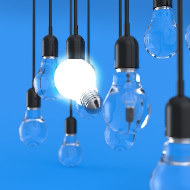 yaratıcı fikir ve liderlik kavramı ışık ampul