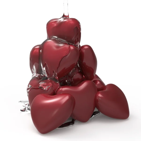 Καρδιά με σιρόπι 3d — Φωτογραφία Αρχείου