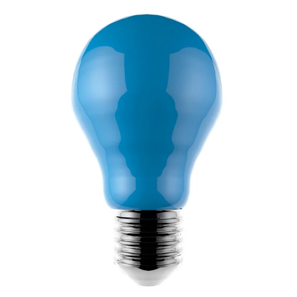 Голубая лампочка 3d как творческий — стоковое фото
