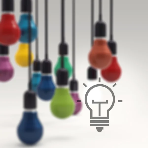 Ide kreatif dan konsep kepemimpinan bola lampu — Stok Foto