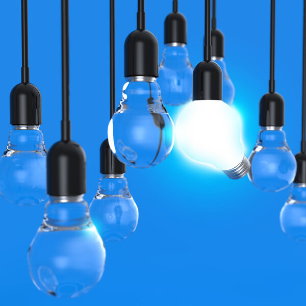 creative idea and leadership concept light bulb