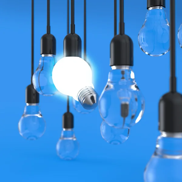 Creative idea and leadership concept light bulb — Stock Photo, Image