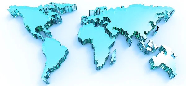 Blaue Edelstahl-Weltkarte für Unternehmen — Stockfoto